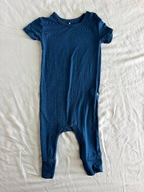 Posh Peanut 9-12 Teal Short Sleeve Romper